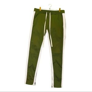 Mens olive striped cargo pants